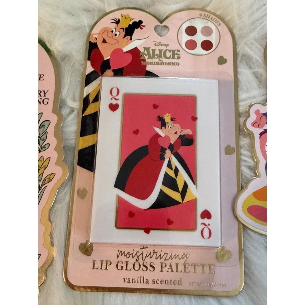 Disney Alice in Wonderland Lip Gloss Set Palette Cheshire Cat Queen of Hearts